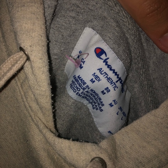 White/Beige Men’s Medium Champion hoodie - Picture 2 of 4